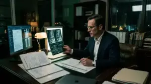 Attorney reviewing medical records
