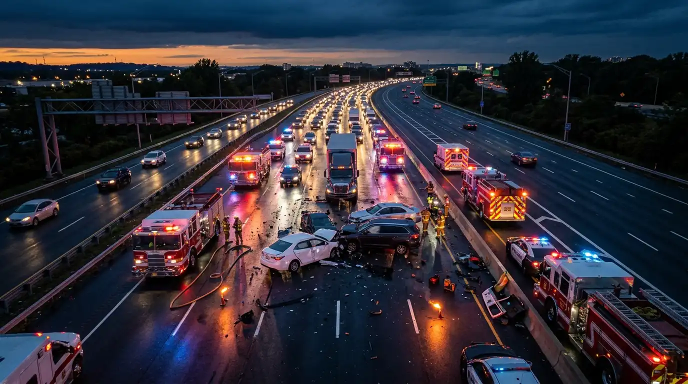 Multi-Vehicle Pileups vs. Rear-End Collisions